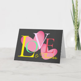 Moderne Typografie Love and Bedankt Text Design Ka Kaart