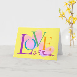 Moderne Typografie Love and Bedankt Text Design Ka Kaart