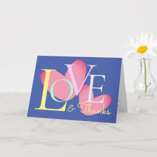 Moderne Typografie Love and Bedankt Text Design Ka Kaart
