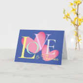 Moderne Typografie Love and Bedankt Text Design Ka Kaart (Gele Bloem)