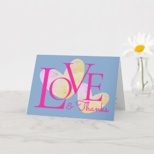 Moderne Typografie Love and Bedankt Text Design Ka Kaart