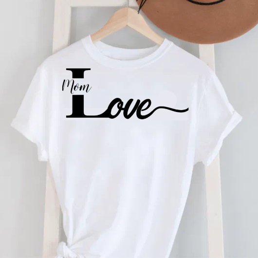 Moderne Typografie Love Mom T-shirt
