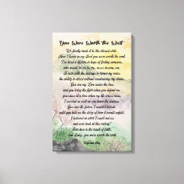 Moderne typografie Love Poem Stretched Canvas Prin