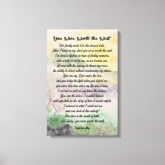 Moderne typografie Love Poem Stretched Canvas Prin