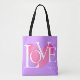 Moderne Typografie LOVE Text Design Tote Bag