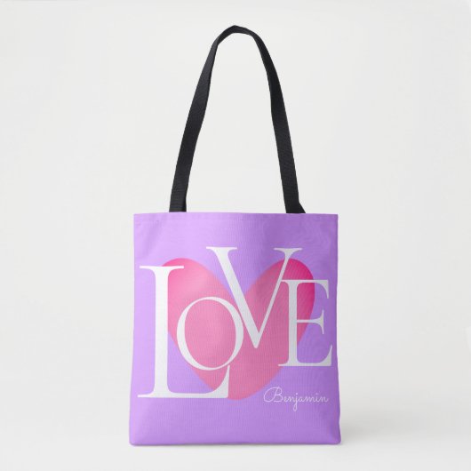 Moderne Typografie LOVE Text Design Tote Bag (Voorkant)
