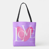 Moderne Typografie LOVE Text Design Tote Bag (Achterkant)