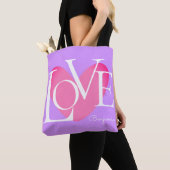 Moderne Typografie LOVE Text Design Tote Bag (Dichtbij)