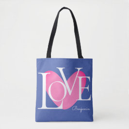 Moderne Typografie LOVE Text Design Tote Bag