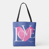 Moderne Typografie LOVE Text Design Tote Bag (Achterkant)