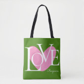 Moderne Typografie LOVE Text Design Tote Bag (Voorkant)