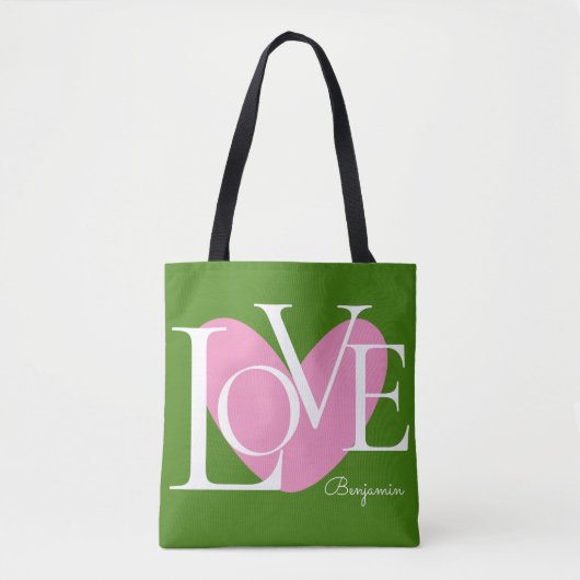 Moderne Typografie LOVE Text Design Tote Bag (Voorkant)