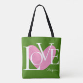 Moderne Typografie LOVE Text Design Tote Bag (Achterkant)