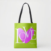 Moderne Typografie LOVE Text Design Tote Bag (Voorkant)