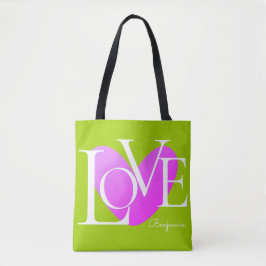 Moderne Typografie LOVE Text Design Tote Bag