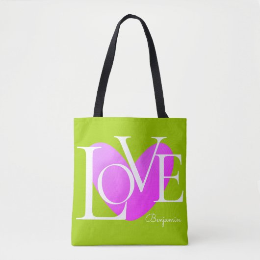 Moderne Typografie LOVE Text Design Tote Bag (Voorkant)