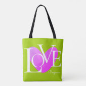 Moderne Typografie LOVE Text Design Tote Bag (Achterkant)