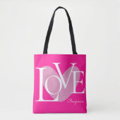 Moderne Typografie LOVE Text Design Tote Bag (Voorkant)