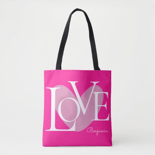 Moderne Typografie LOVE Text Design Tote Bag (Voorkant)