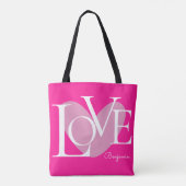 Moderne Typografie LOVE Text Design Tote Bag (Achterkant)