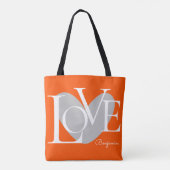 Moderne Typografie LOVE Text Design Tote Bag (Achterkant)