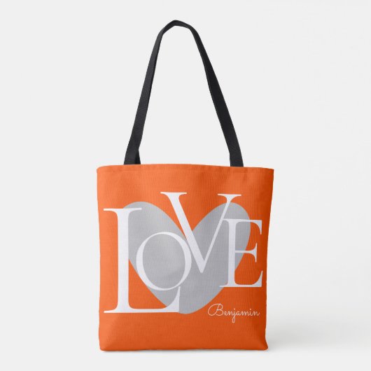 Moderne Typografie LOVE Text Design Tote Bag (Achterkant)