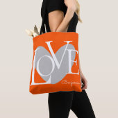 Moderne Typografie LOVE Text Design Tote Bag (Dichtbij)