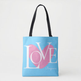 Moderne Typografie LOVE Text Design Tote Bag