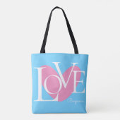 Moderne Typografie LOVE Text Design Tote Bag (Achterkant)