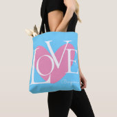 Moderne Typografie LOVE Text Design Tote Bag (Dichtbij)