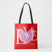 Moderne Typografie LOVE Text Design Tote Bag (Voorkant)
