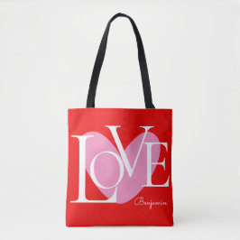 Moderne Typografie LOVE Text Design Tote Bag