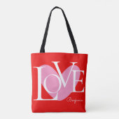 Moderne Typografie LOVE Text Design Tote Bag (Achterkant)