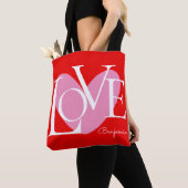 Moderne Typografie LOVE Text Design Tote Bag (Dichtbij)
