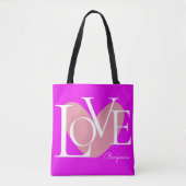 Moderne Typografie LOVE Text Design Tote Bag (Voorkant)