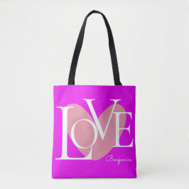 Moderne Typografie LOVE Text Design Tote Bag