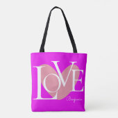 Moderne Typografie LOVE Text Design Tote Bag (Achterkant)