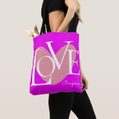 Moderne Typografie LOVE Text Design Tote Bag (Dichtbij)
