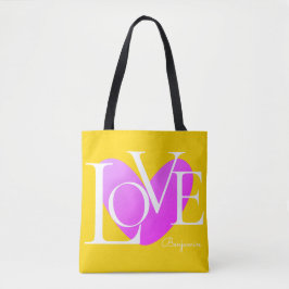 Moderne Typografie LOVE Text Design Tote Bag