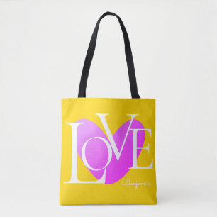 Moderne Typografie LOVE Text Design Tote Bag