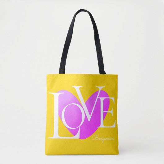 Moderne Typografie LOVE Text Design Tote Bag (Voorkant)