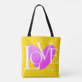 Moderne Typografie LOVE Text Design Tote Bag (Achterkant)