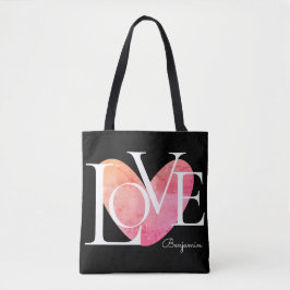 Moderne Typografie LOVE Text Design Tote Bag