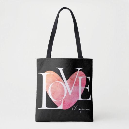 Moderne Typografie LOVE Text Design Tote Bag (Voorkant)