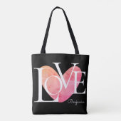 Moderne Typografie LOVE Text Design Tote Bag (Achterkant)