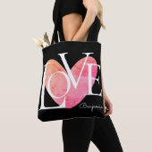 Moderne Typografie LOVE Text Design Tote Bag (Dichtbij)