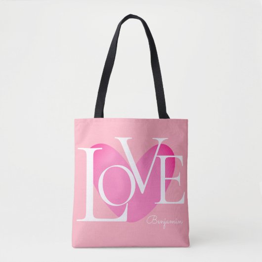 Moderne Typografie LOVE Text Design Tote Bag (Voorkant)