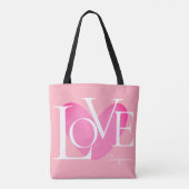 Moderne Typografie LOVE Text Design Tote Bag (Achterkant)
