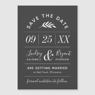 Moderne Typografie Magnetische Save the Date Kaart