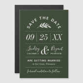 Moderne Typografie Magnetische Save the Date Kaart (Voorkant / Achterkant)